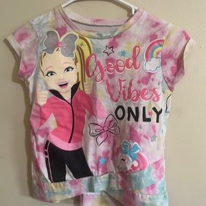 Nickelodeon JoJo Siwa Girls’ T-Shirt  Kids size 7/8 pink yellow tie dye top